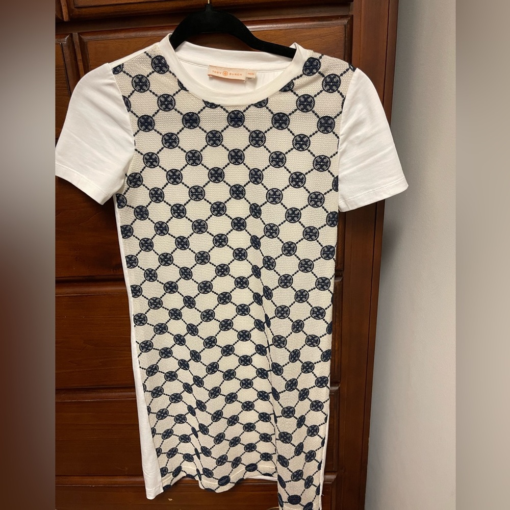 Tory Burch logo lace T-shirt dress